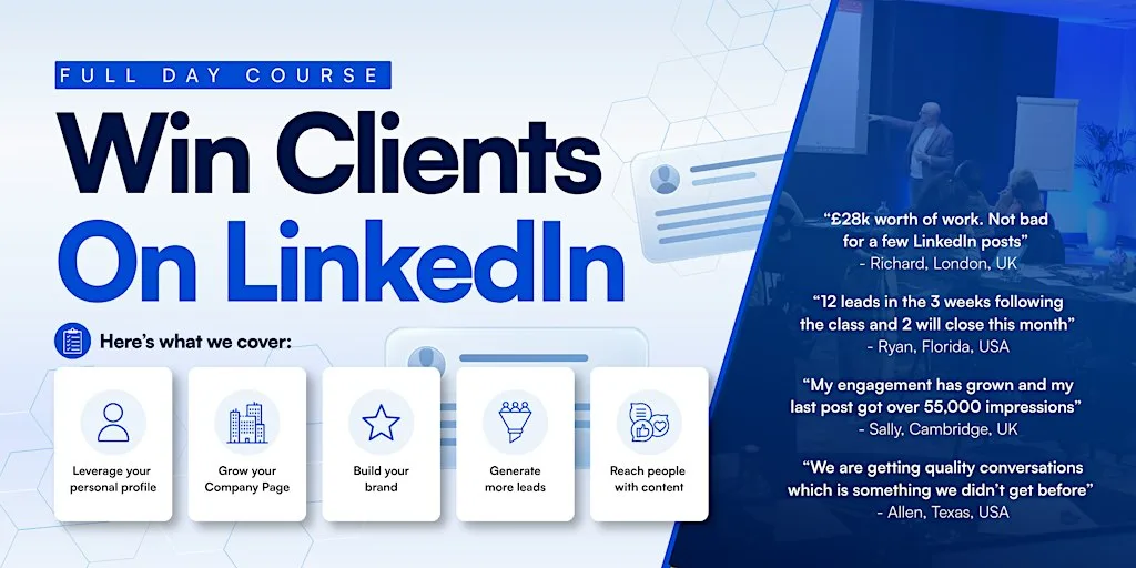 Win Clients on LinkedIn - Full Day Course - Edinburgh Social Selling