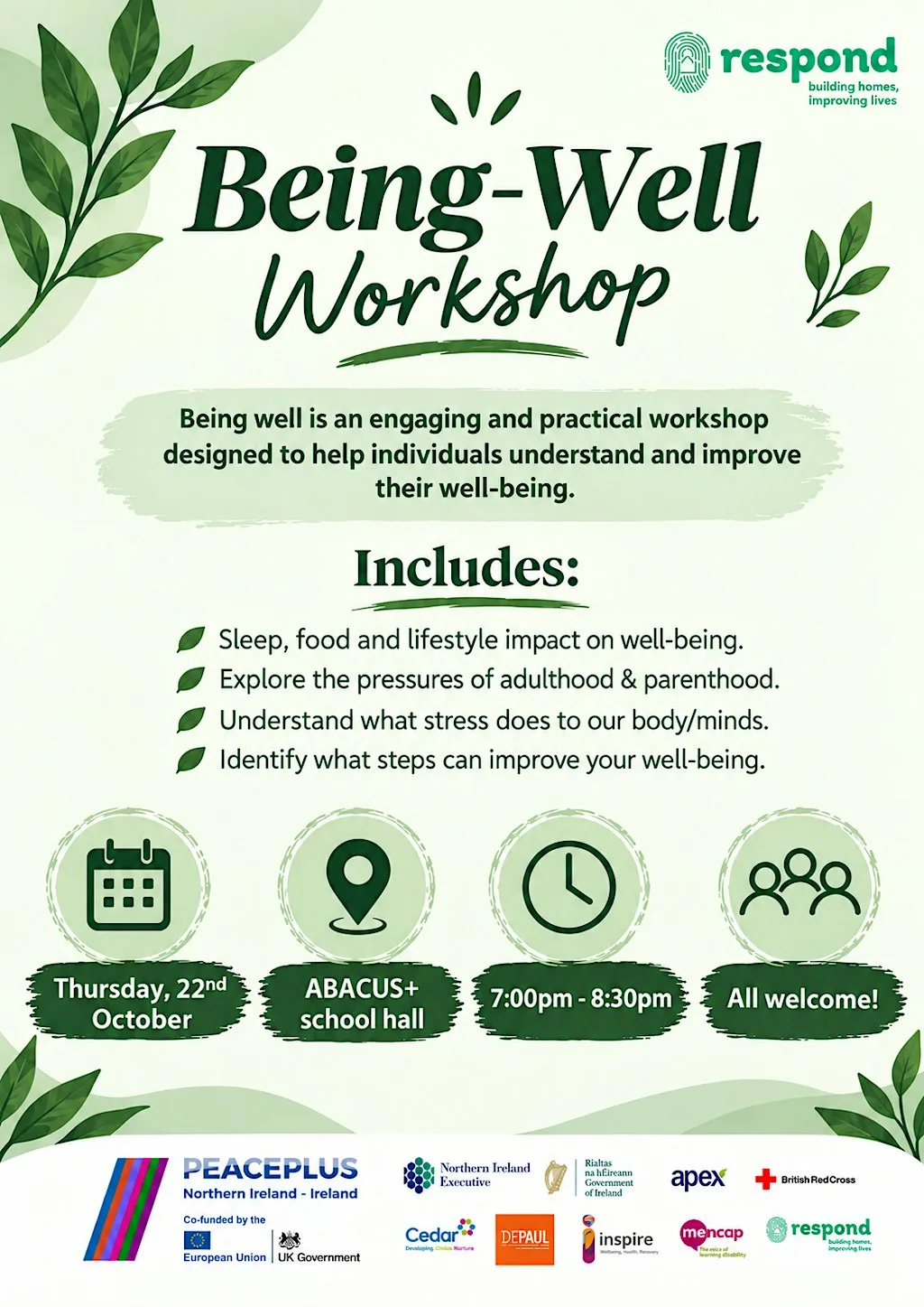 Being Well Workshop for Parents at Drogheda ABACAS Special School for Children with Autism