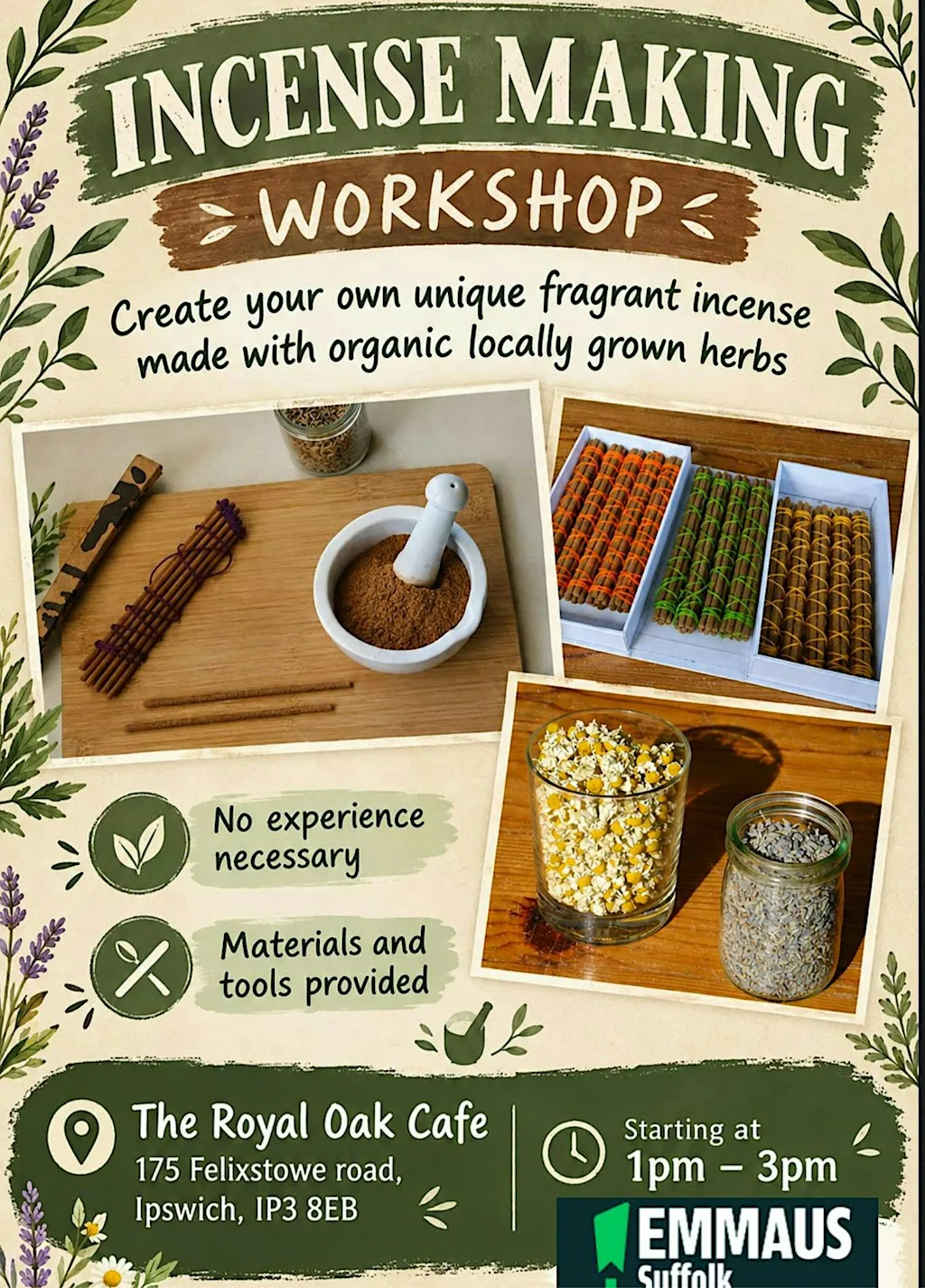 Incense making workshop at Royal Oak