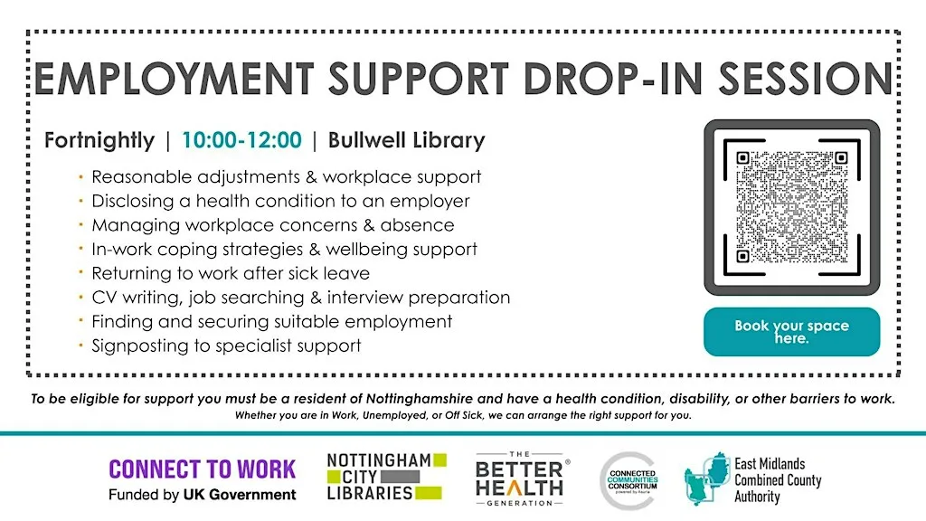 Employment Support Drop In - Bulwell Library at Bulwell Riverside Library