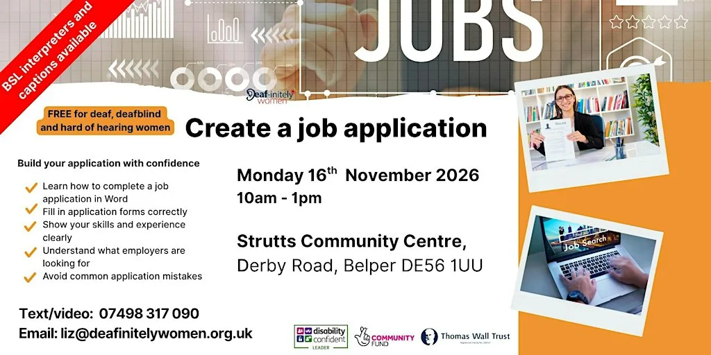 Create a job application at Strutts Community Centre