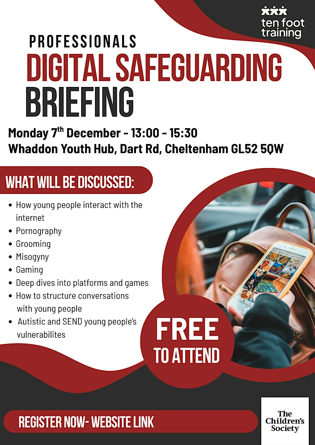 FREE Digital Safeguarding Training for Professionals at Whaddon Youth Hub