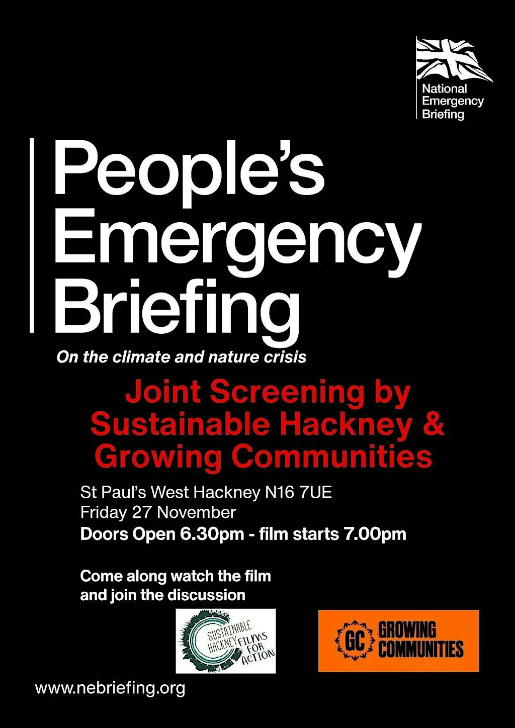 The People’s Emergency Briefing at St Paul's Church, West Hackney