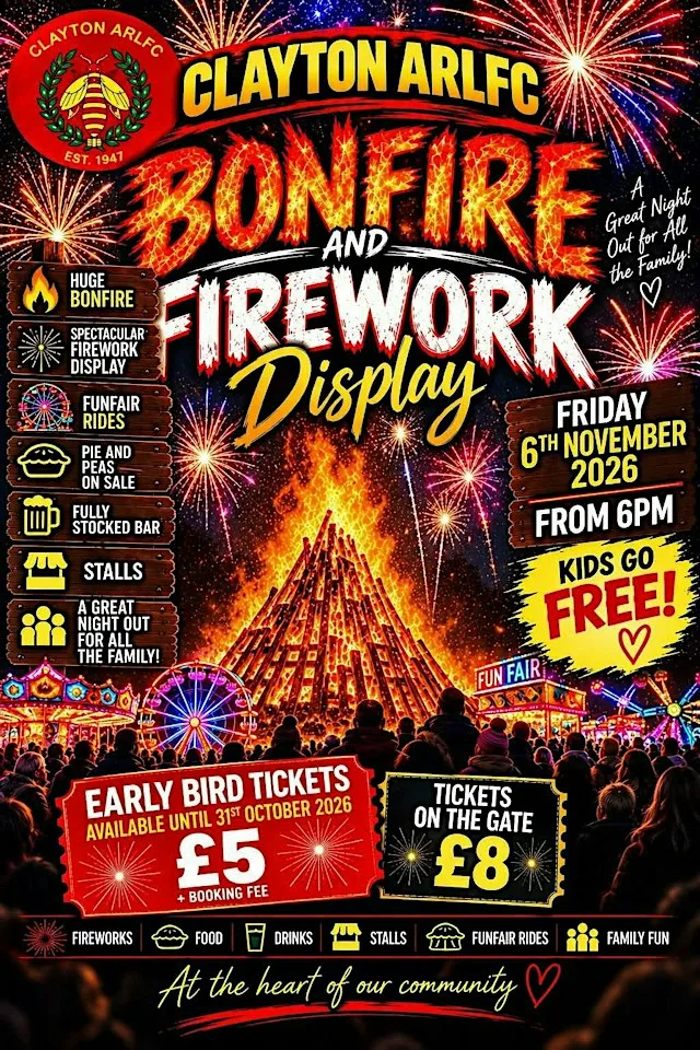 Bonfire Night @ Clayton Rugby Club at Clayton Rugby Club