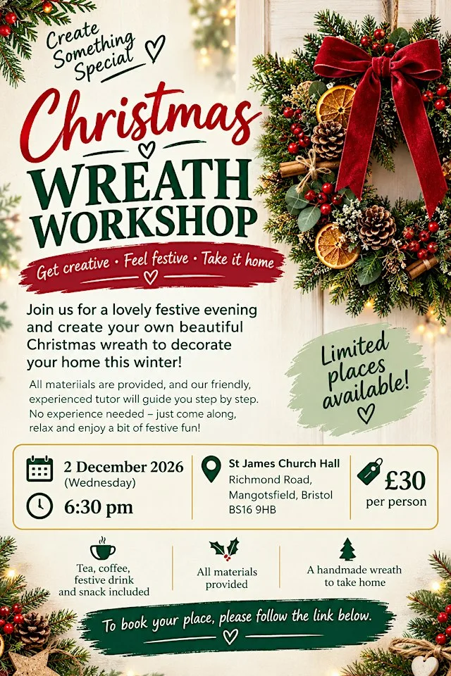 Christmas Wreath Workshop at St James Church Hall