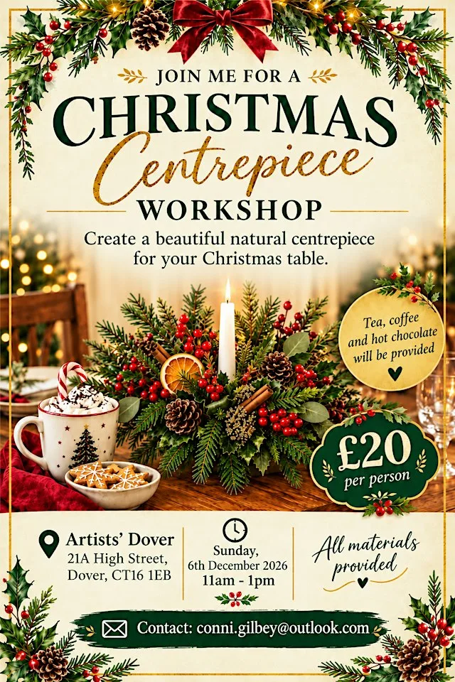 Christmas Centrepiece making at Artists' Dover