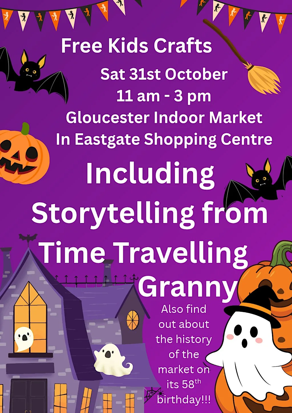 Free Halloween and Autumn Activities with Time Travelling Granny at Eastgate Market