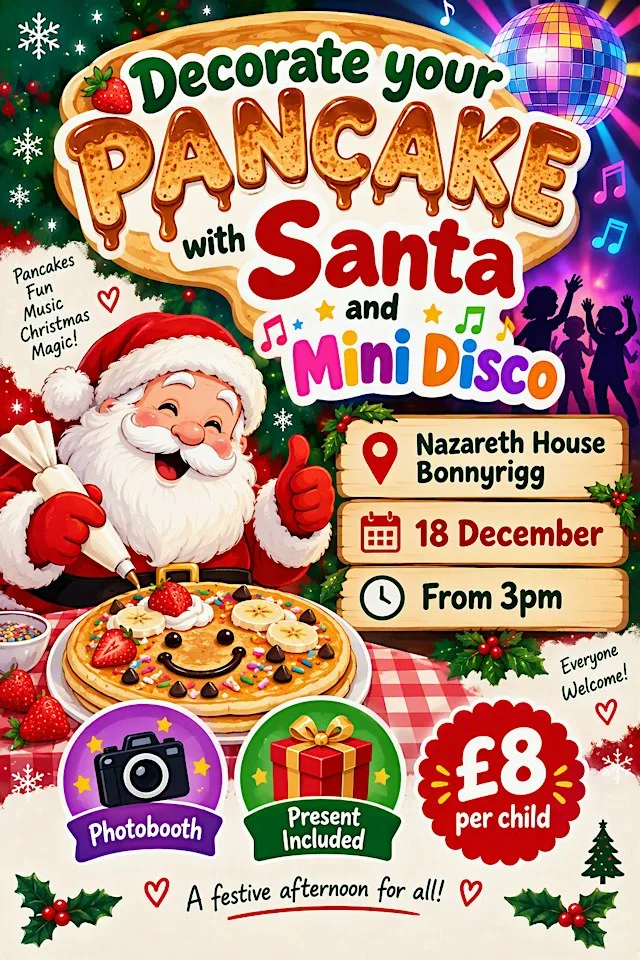 Decorate your pancake with Santa at Nazareth House