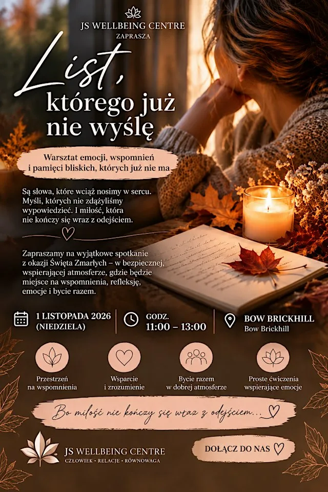 List, którego już nie wyślę Warsztat emocji, wspomnień
