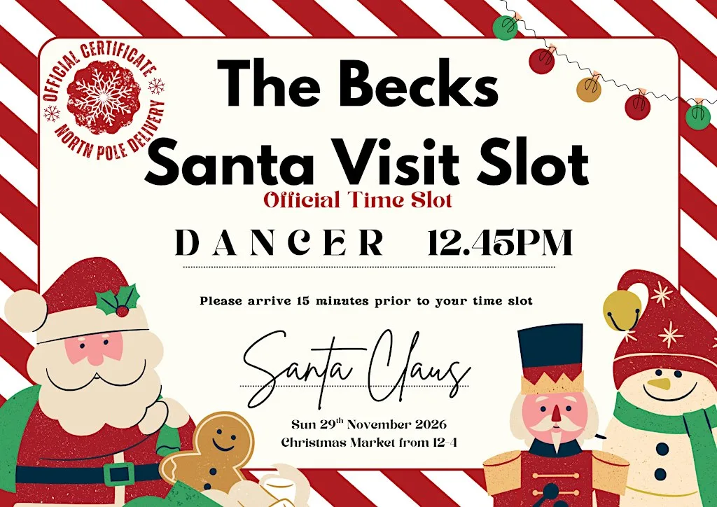 DANCER 12.45 pm Santa Claus Slot @ The Becks & our Christmas Fair at The Becks / P. Dowling