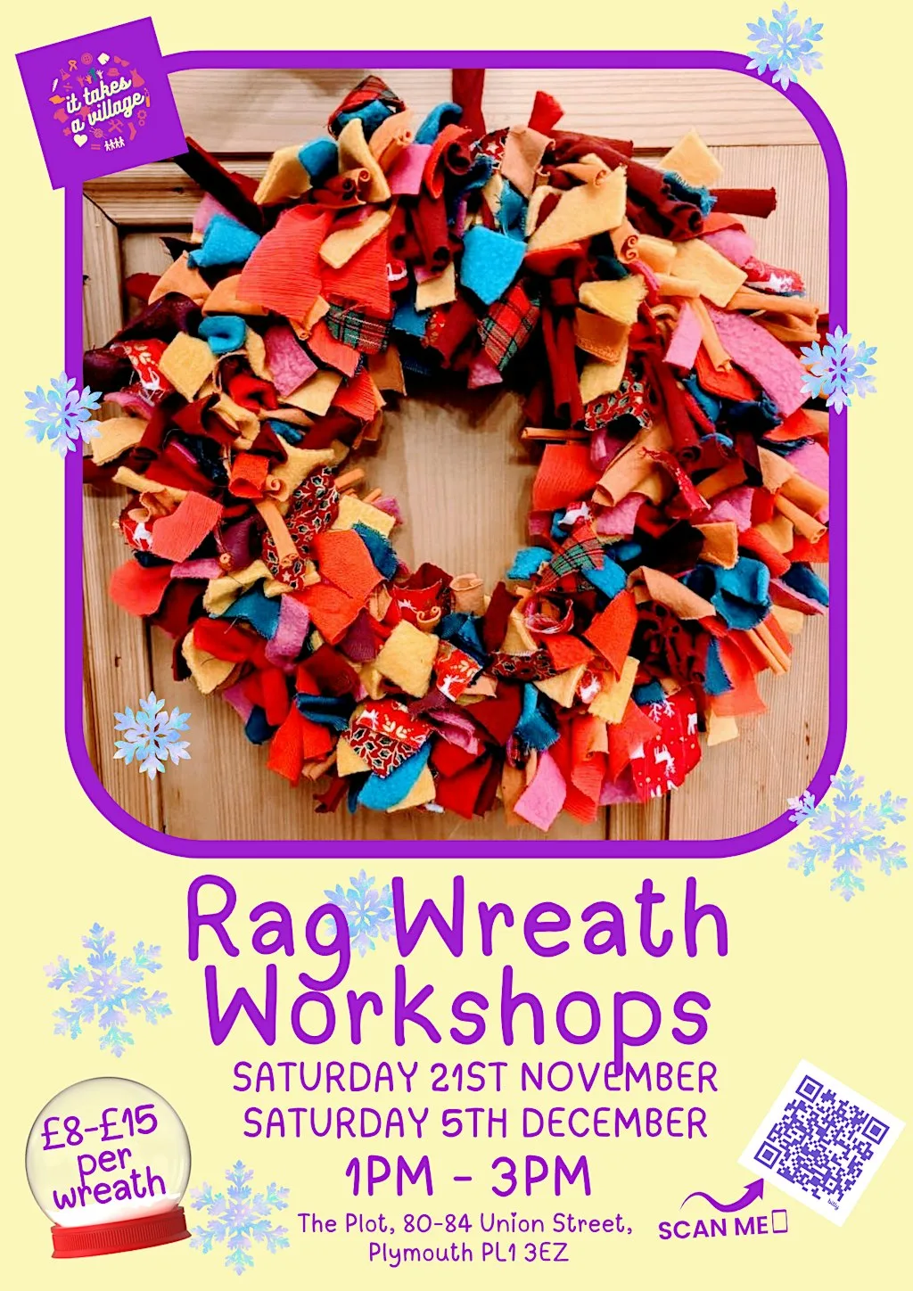 Rag Wreath Workshops at It Takes a Village @ The Plot