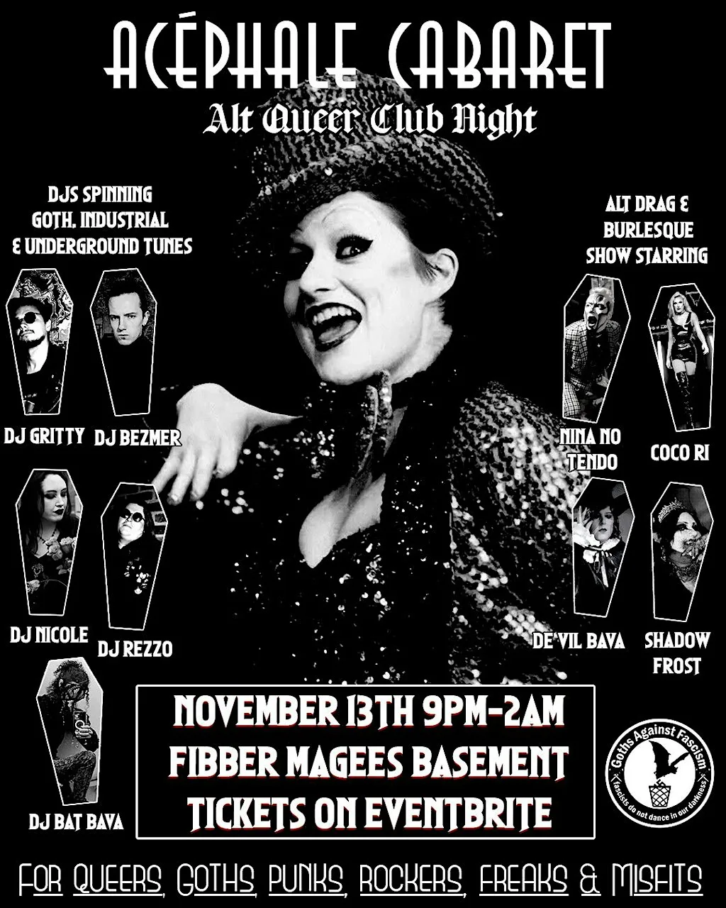 ACEPHALE CABARET - Queer Alt & Goth Night With DJs, Drag & Market