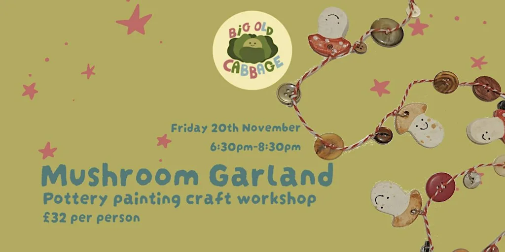 Mushroom Garland Pottery Painting Craft Workshop
