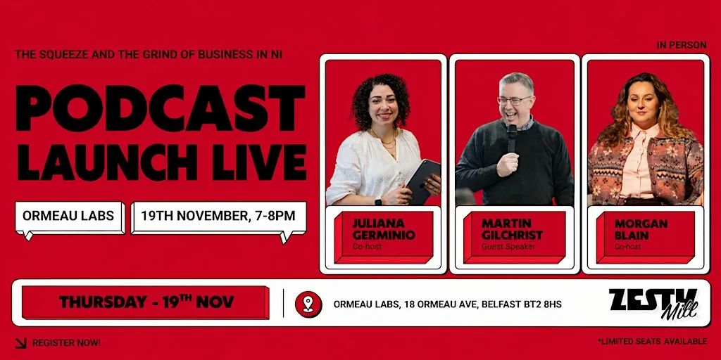 Zesty Mill Podcast Live Recording Launch Party at Ormeau Labs
