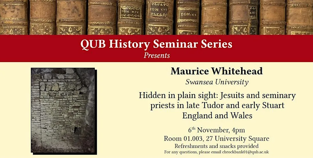 History Seminar: Maurice Whitehead at Irish Studies Room, 27 University Square