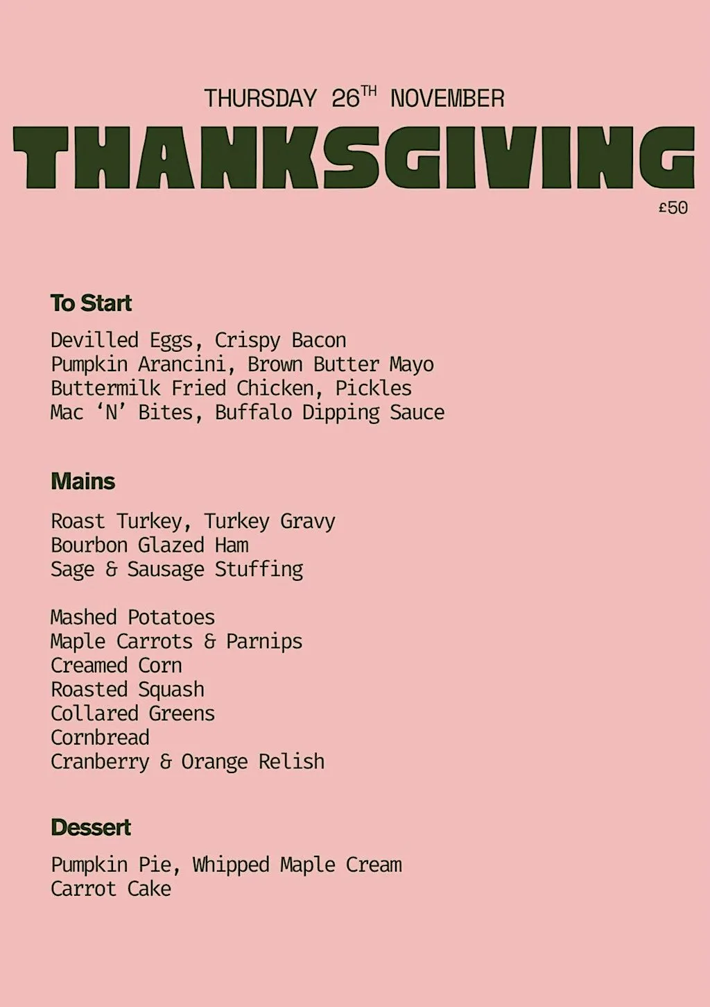 Thanksgiving Supper Club at Steelbacks Bar, cinch County Cricket Ground