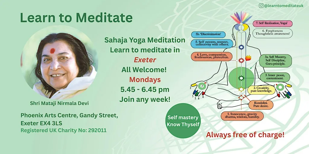 Learn to Meditate - Free 10 Week Course in Exeter - Self mastery at Exeter Phoenix