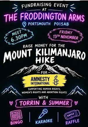 Kilimanjaro fundraiser at The Froddington Arms