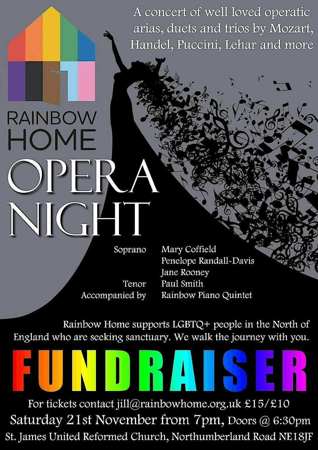 Rainbow Home Fundraising Opera Night at St James URC