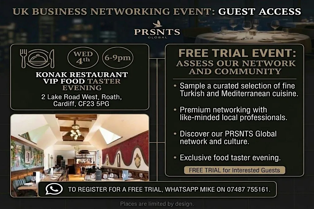 FREE Fine Dining Business Networking Event in Cardiff