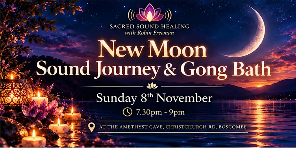 New Moon Candlelight Sound Journey & Gong Bath - Boscombe at The Amethyst Cave