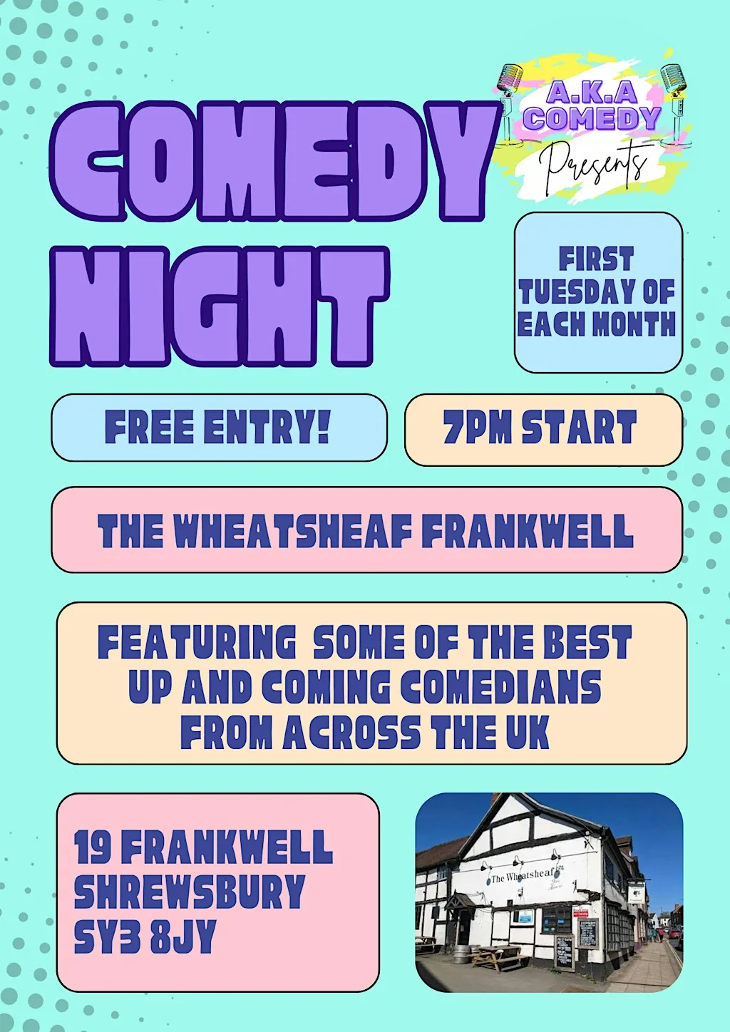 Comedy @ The Wheatsheaf Frankwell (November) at The Wheatsheaf Frankwell