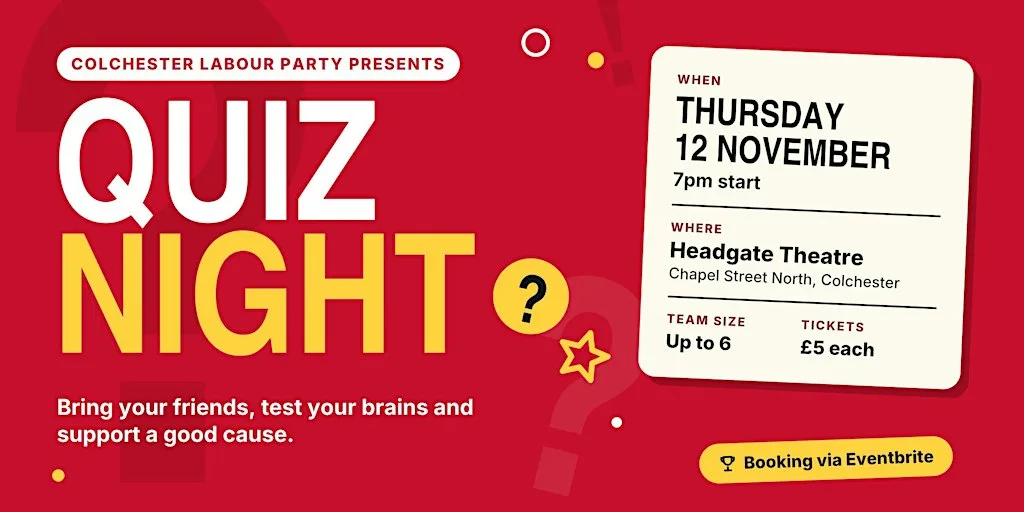 Colchester Labour Quiz Night - hosted by Anthony Roberts at Headgate Theatre