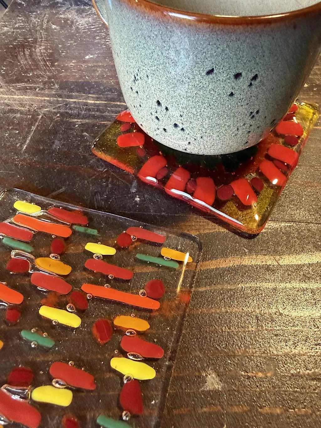 Women's Glass Coaster Workshop at Samnian, Higher Botrea Farm, Newbridge, Penzance, Cornwall
