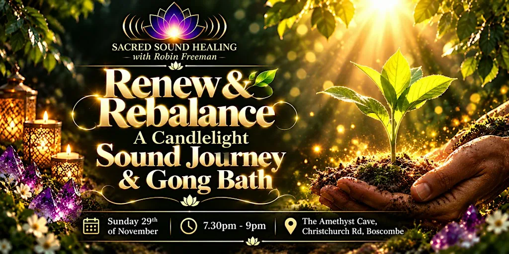 Renew & rebalance Candlelight Sound Journey & Gong Bath - Boscombe at The Amethyst Cave