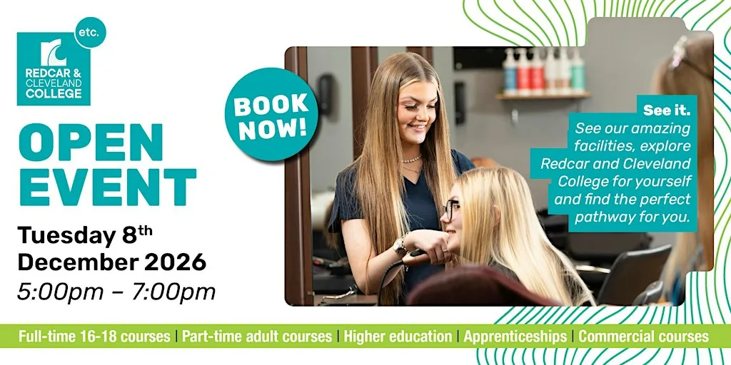 Redcar and Cleveland College Open Event - December 2026 at Redcar and Cleveland College