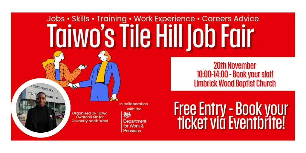 Taiwo's Tile Hill Jobs Fair