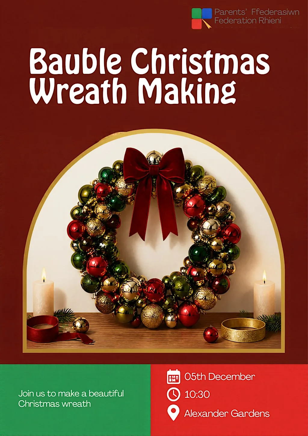 Unpaid Carer's Bauble Wreath Making