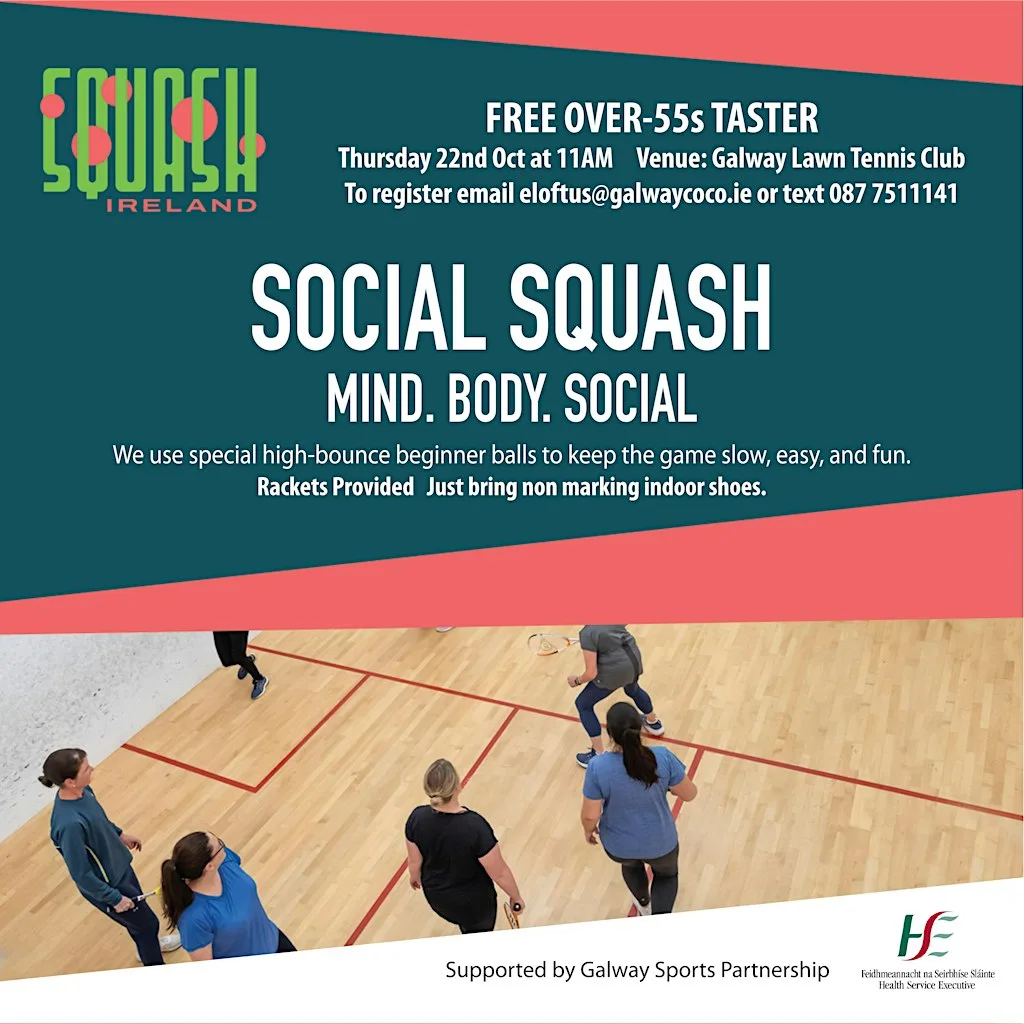 Inclusive Squash Free Adult Taster Event at Galway Lawn Tennis Club