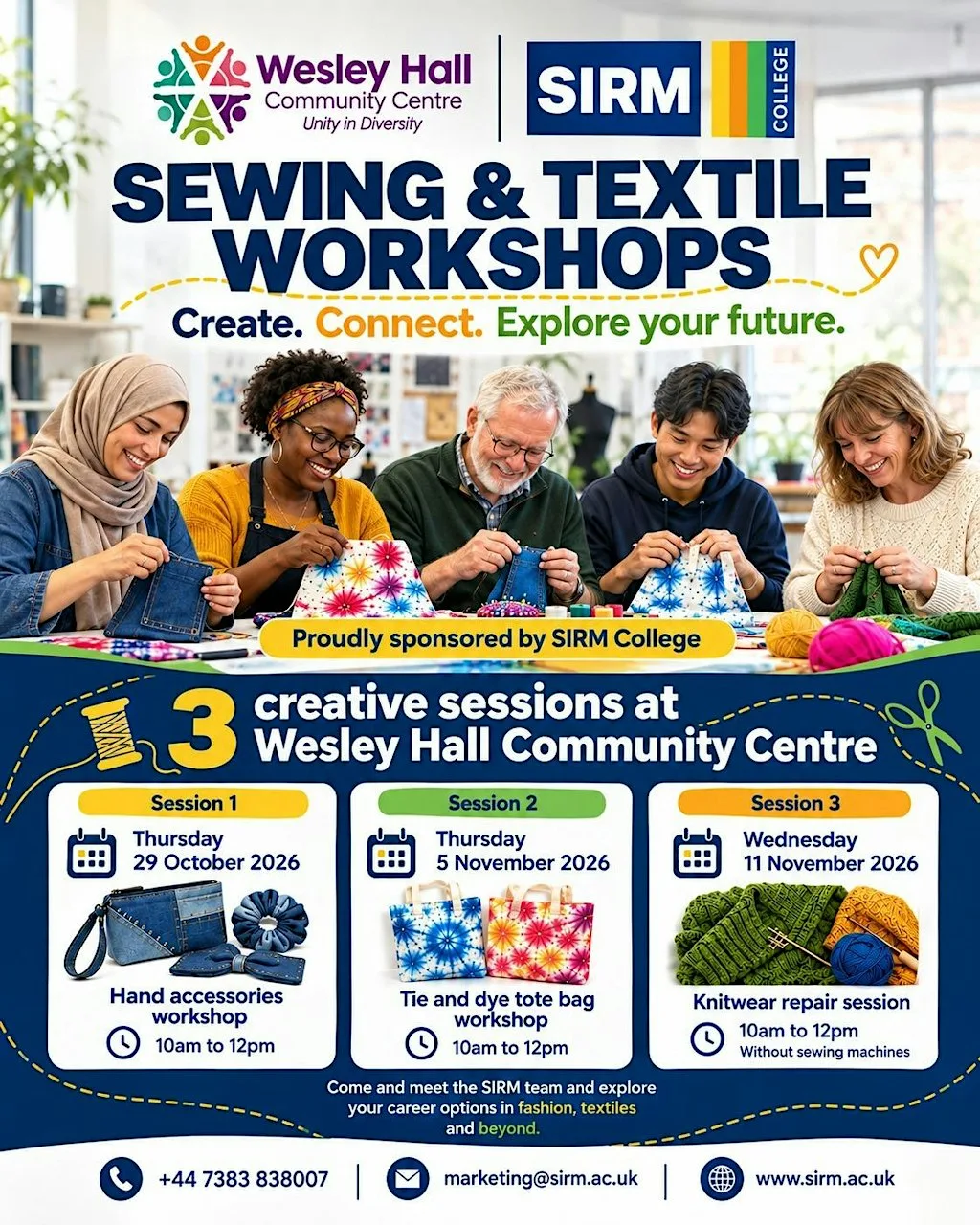 Sewing and Textile Workshops at wesley hall community centre