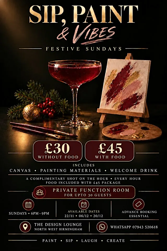 Sip, Paint & Vibes - Festive Sundays at The Design Lounge
