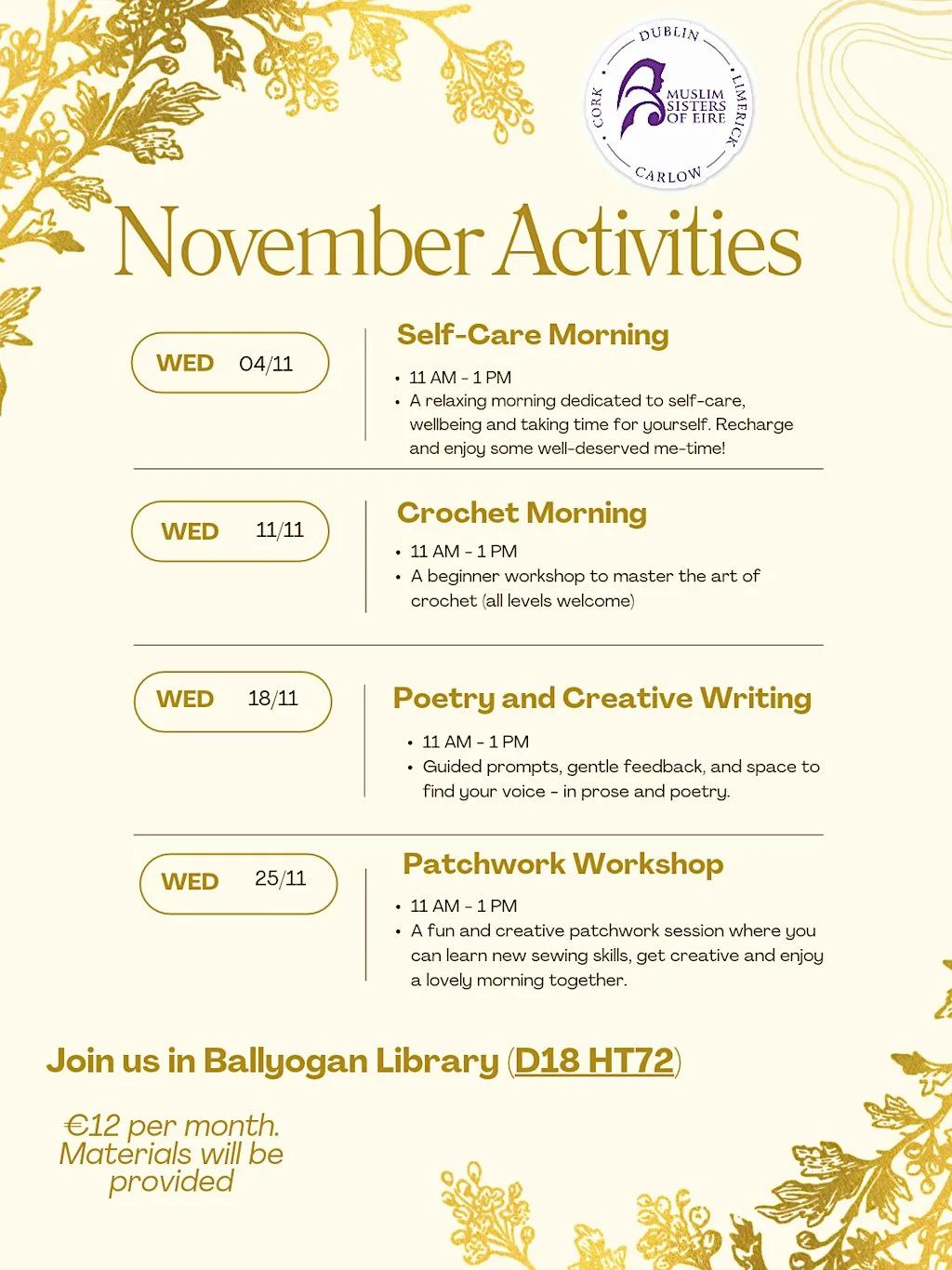Ballyogan November Activities at Ballyogan Library