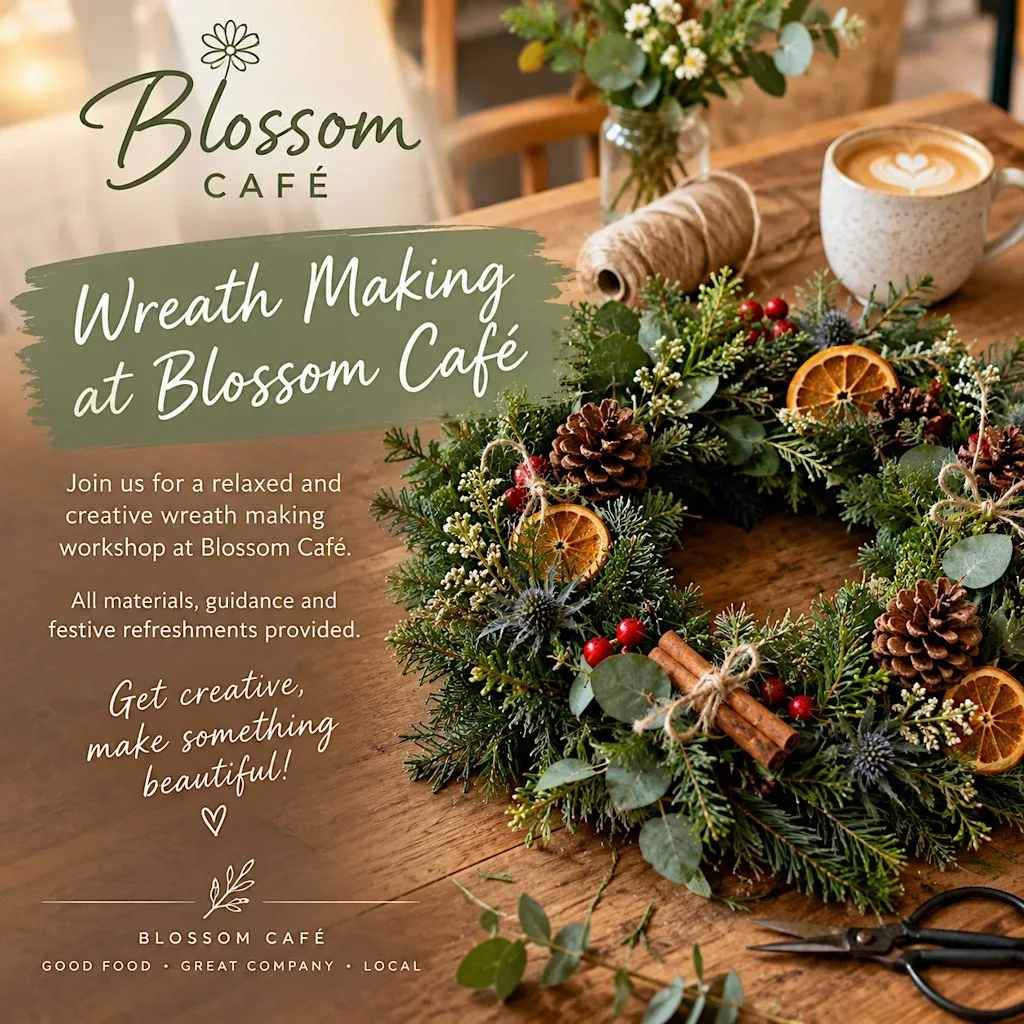 Christmas Wreath Making at Blossom Cafe