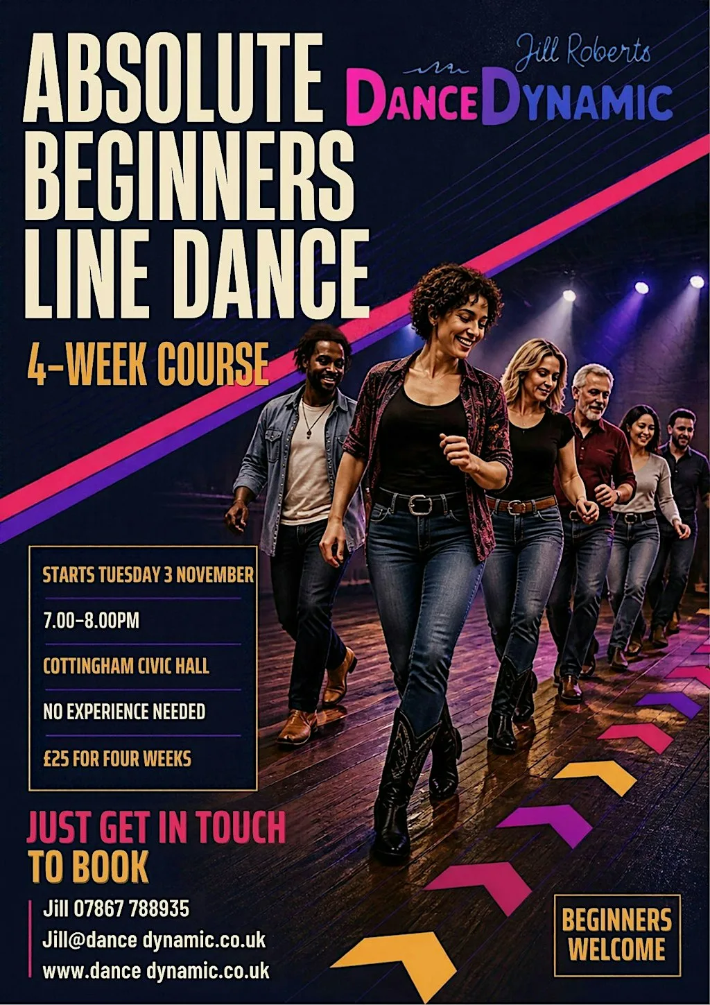 Absolute Beginners Line Dance 4 Week Courss at Cottingham civic hall