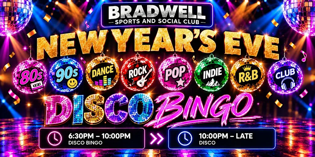 New Year's Eve - Disco Bingo at Bradwell Sports & Social Club