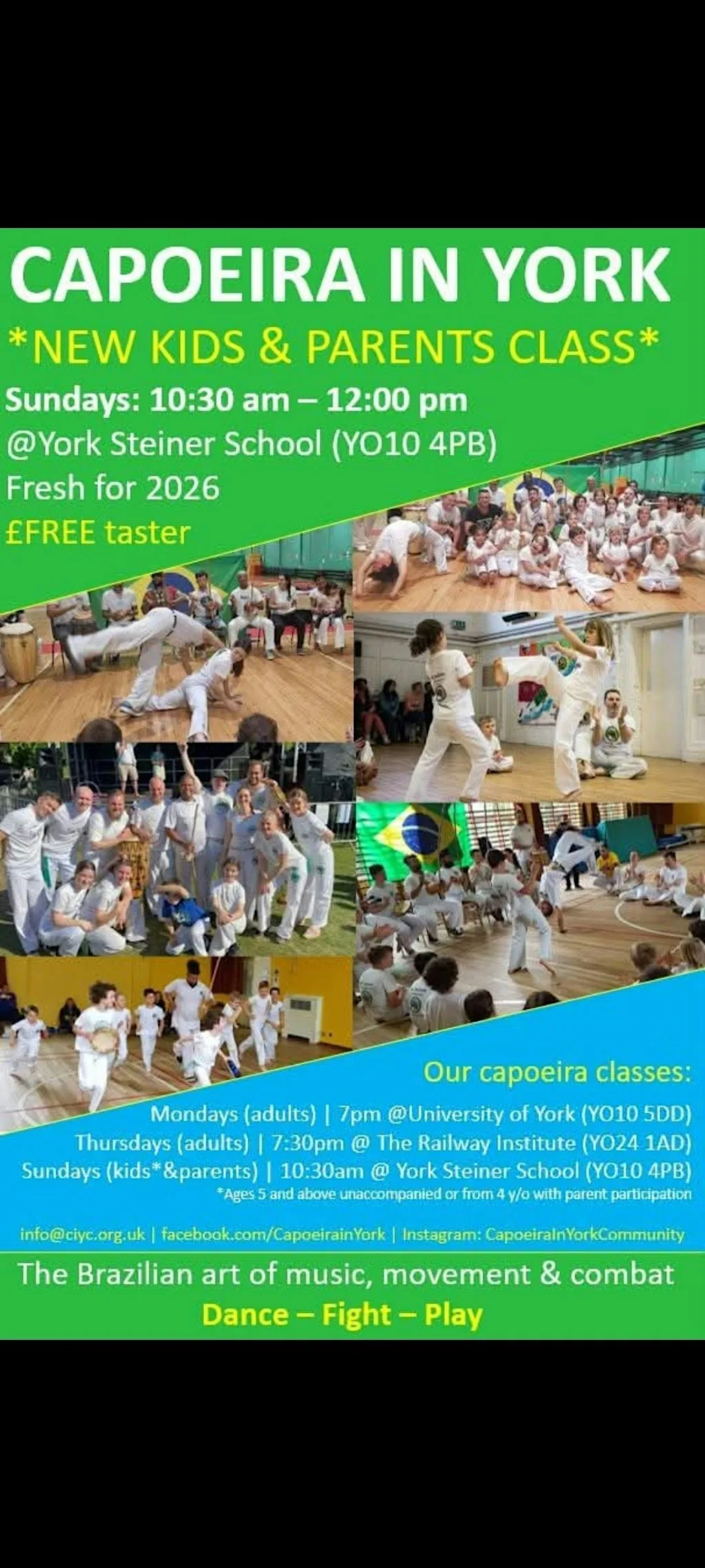 Capoeira free taster class Acomb, York.