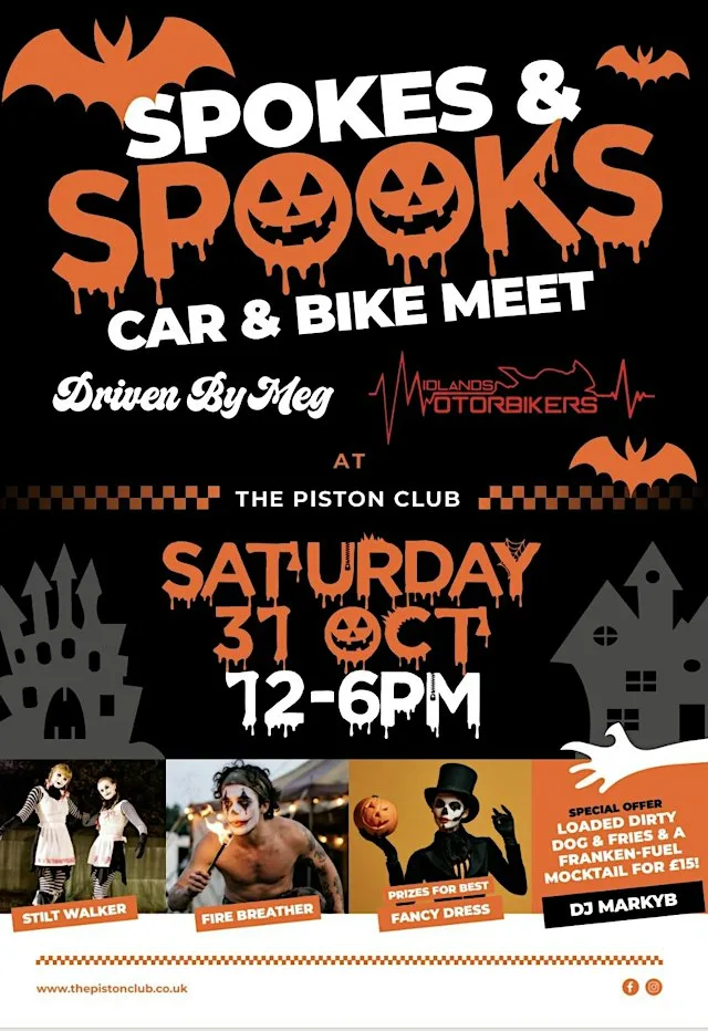 Spokes & Spooks Car & Bike Meet at The Piston Club
