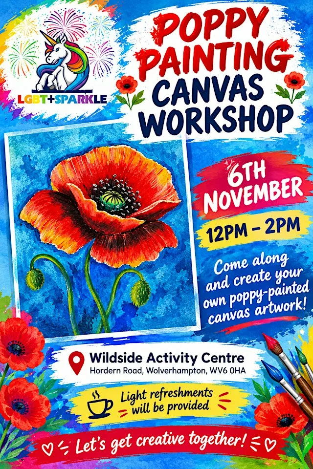 Poppy painting canvas workshop