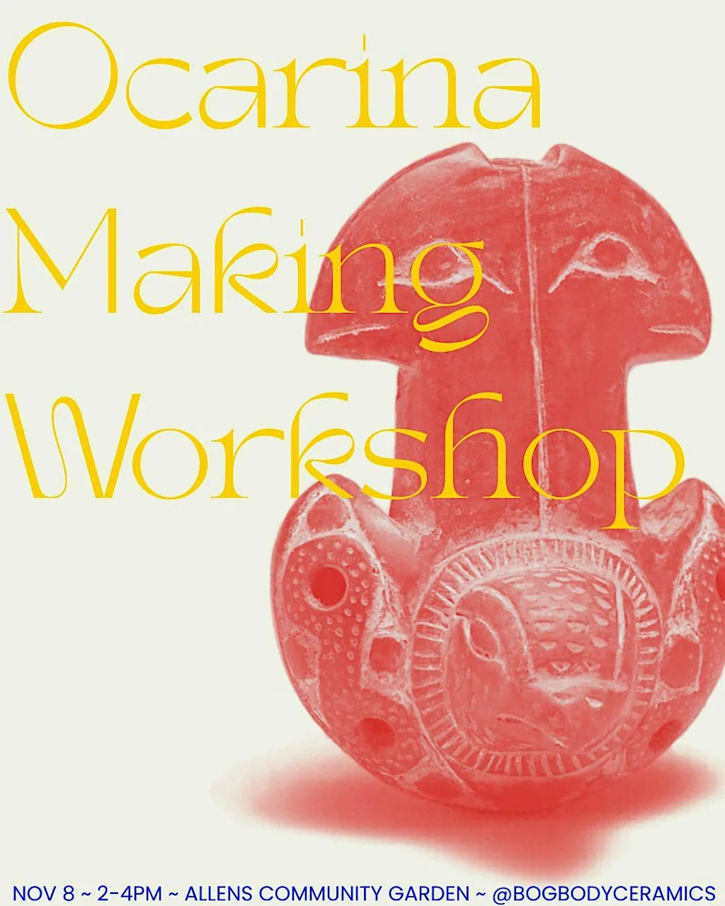 Ocarina making workshop: learn to make your own clay instrument