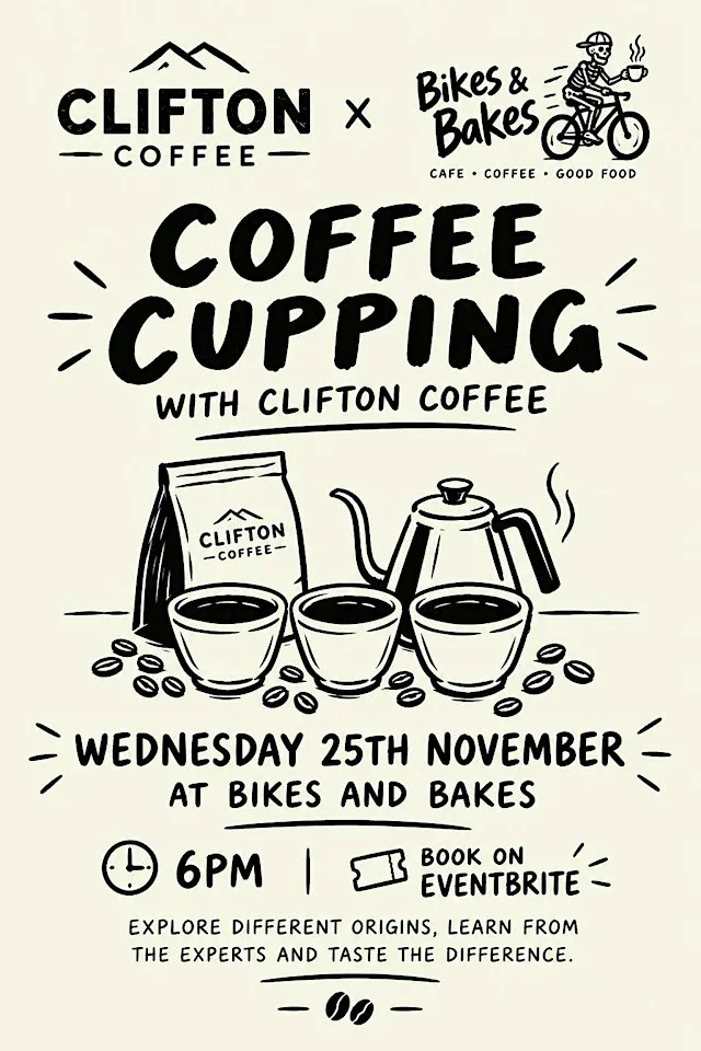 Clifton Coffee Cupping at Bikes and Bakes