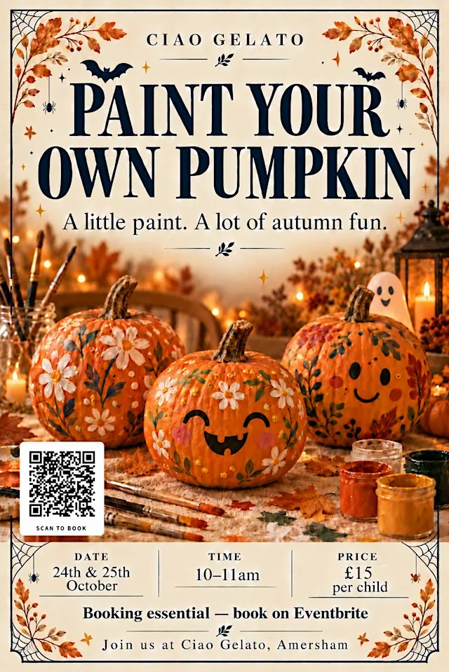 Paint your own pumpkin at Ciao Gelato Amersham