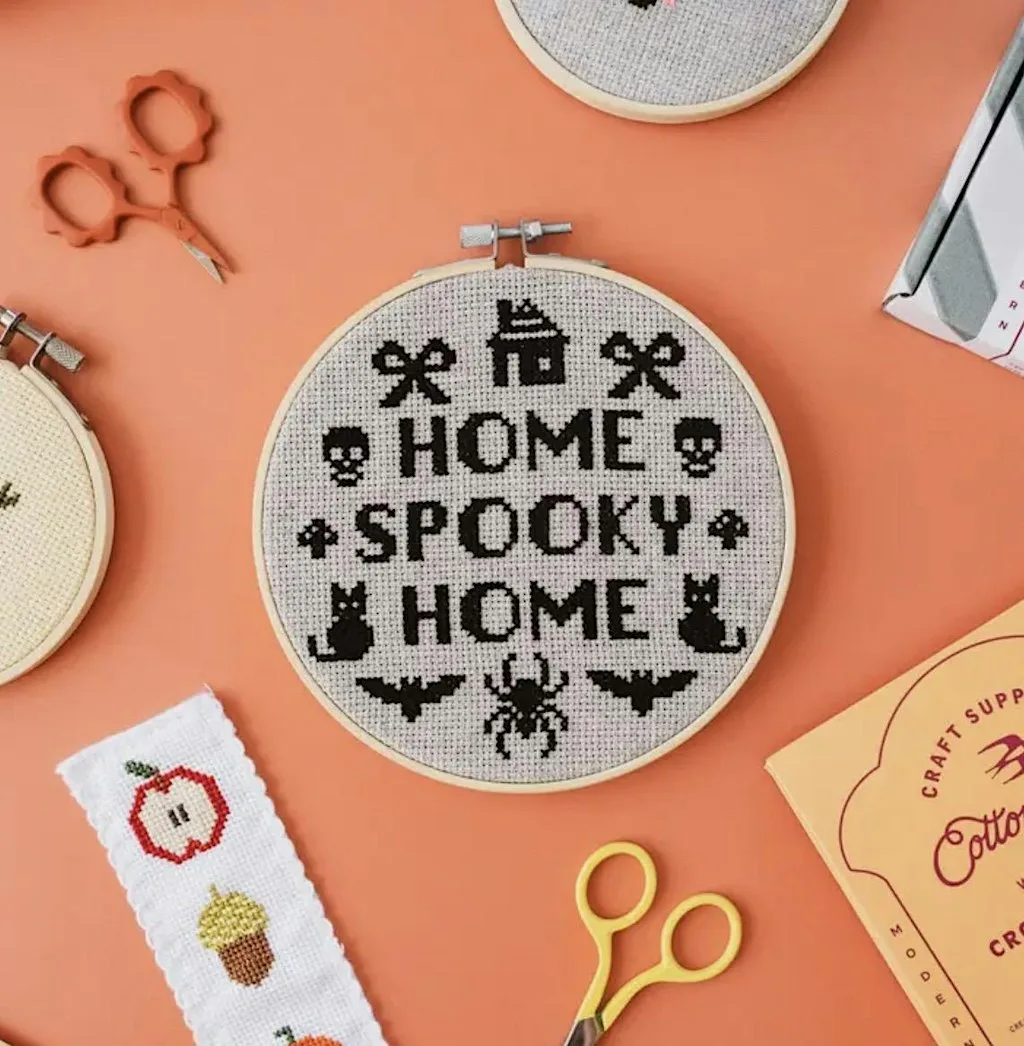 Spooky cross stitch workshop at Elsie B Norwich