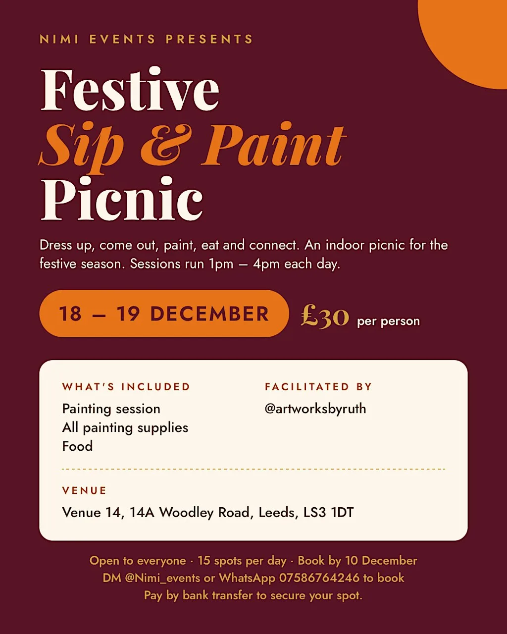 FESTIVE SIP, PAINT & CONNECT