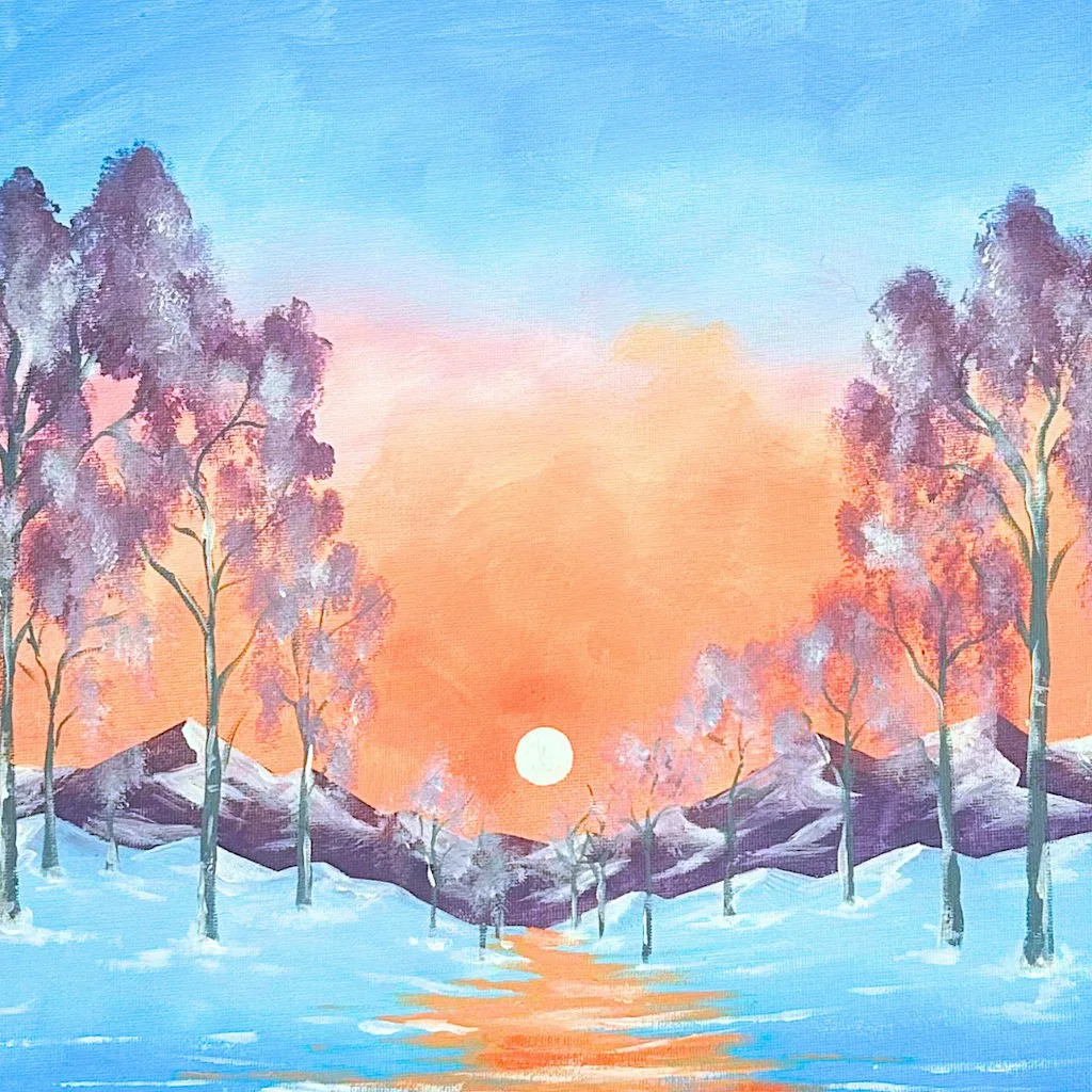 Sip & Paint at Porto Lounge Fishponds, Bristol - "Winter Forest"