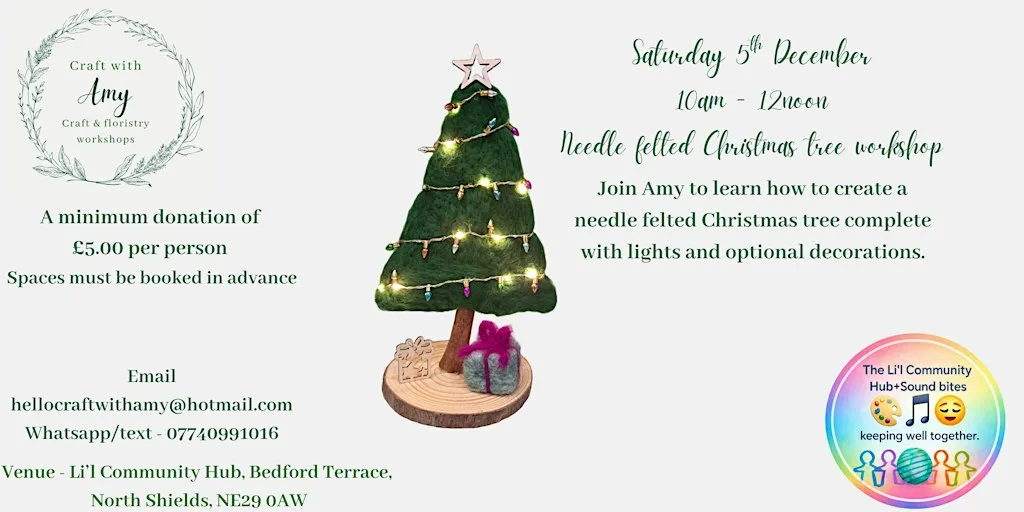Needle felt Christmas tree workshop - Craft with Amy