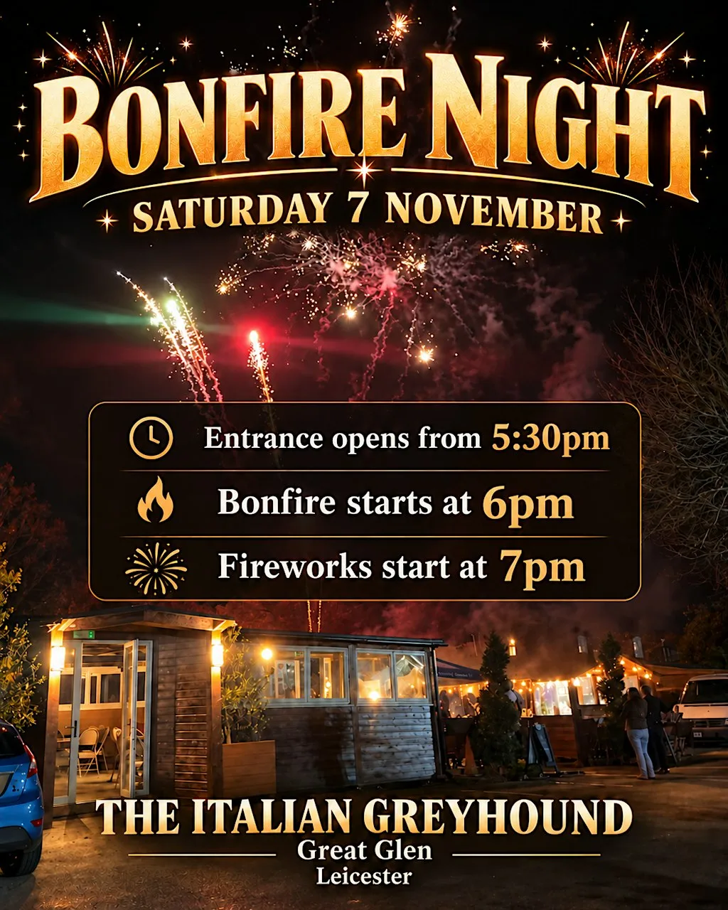 Bonfire Night at The Italian Greyhound